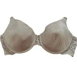 Wacoal Bra 34D‎ Tan Taupe Lace Underwire Lined Adjustable Straps Back Closure